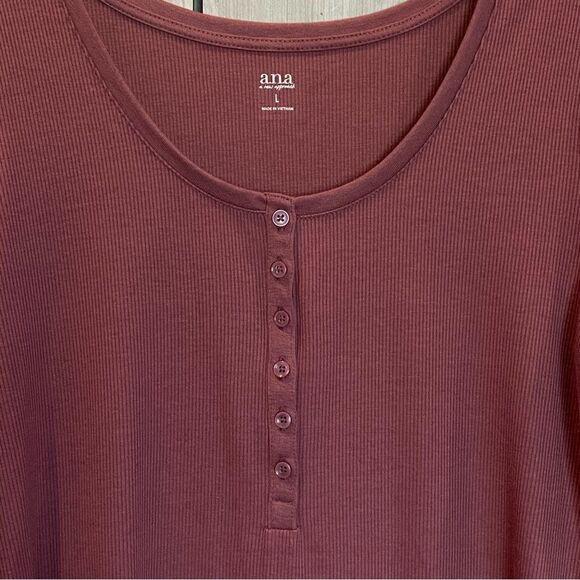a.n.a. NWT Henley T-shirt Mauve Pink Large - Picture 6 of 10